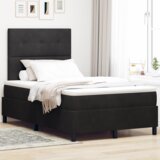 vidaXL Box Spring postelja z vzmetnico in LED črna 120x190 cm žamet | Shoptok.si