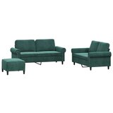  3-dijelni set sofa s jastucima tamnozeleni baršunasti | shoptok.hr