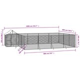 vidaXL Vanjski kavez za pse s krovom srebrni 10x6x2 5m pocinčani čelik | shoptok.hr