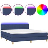  Box spring s madracem LED plavi 160x200 cm od tkanine | shoptok.hr