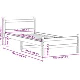  Okvir kreveta bez madraca voštano smeđi 100x200 cm od borovine | shoptok.hr