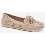 Boto Women's moccasins with perforated pattern and lacing beige Mirisa | Shoptok.si