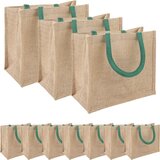  Torbe od jute 10 Prirodna i zelena 26 x 22 x 14 cm 100% Jut Slike