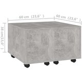  Klubska mizica betonsko siva 60x60x38 cm iverna plošča, (20712645) | Shoptok.si
