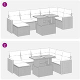 vidaXL 8-dijelni set vrtnih sofa od poliratana s jastucima sivi bagrem | shoptok.hr