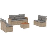  8-dijelni set vrtnih sofa s jastucima bež od poliratana | shoptok.hr