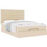  Otomanska postelja z vzmetnico krem 140x190 cm blago, (22011728) | Shoptok.si