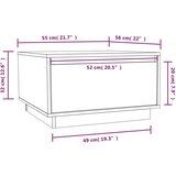  Klubska mizica bela 55x56x32 cm trdna borovina, (20778075) | Shoptok.si
