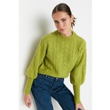 Trendyol Green Crew Neck Knitwear Sweater Cene