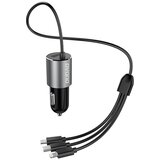 Dudao auto punjač 3,4 A sa ugrađenim 3u1 USB kabelom | Eponuda.ba