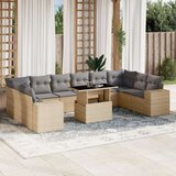 vidaXL 11-dijelni set vrtnih sofa od poliratana s jastucima bež | shoptok.hr