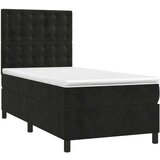  Box spring postelja z vzmetnico LED črna 100x200 cm žamet, (20790595) | Shoptok.si