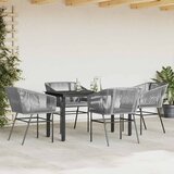  5-dijelni vrtni blagovaonski set s jastucima poliratan i staklo Siva 140 x 70 x 74 cm | shoptok.hr