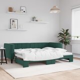 vidaXL Izvlečna dnevna postelja temno zelena 80x200 cm žamet Cene