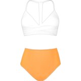  ženski dvodelni kupaći D24 narandžasto-beli Cene'.'