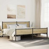  Metalni okvir kreveta bez madraca boja hrasta sonome 200x200 cm | shoptok.hr