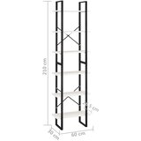 Police za pohranu bijele 60 x 30 x 210 cm od masivne borovine | shoptok.hr