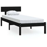  Okvir za krevet od masivnog drva crni 75 x 190 cm mali | shoptok.hr