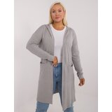 Fashion Hunters Grey plus size cardigan with hood | shoptok.hr