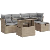 Maison Chic Seti vrtnega pohištva - Vrtna garnitura - Vrtni pohištvo set 6-delna z blazinami bež poli ratan, (21813114) | Shoptok.si