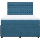  Krevet s oprugama i madracem tamnoplavi 140x190 cm baršunasti | shoptok.hr