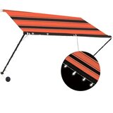  Zložljiva tenda z LED lučmi 250x150 cm oranžna in rjava, (20610380) | Shoptok.si
