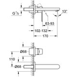 Grohe Eurosmart Cosmopolitan baterija za umivaonik, 2 otvora S-Size 19381000 | ePonuda.com