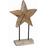 vidaXL Božićna zvijezda Smeđa 30 x 5 x 45 cm Čvrsto teak drvo | shoptok.hr