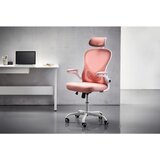 Hom`in vrtljivi stol kovina, umetna masa, tekstil bela, pink | Shoptok.si