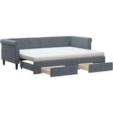 vidaXL Izvlečna dnevna postelja s predali temno siva 80x200 cm žamet, (20937171) | Shoptok.si