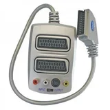 elit+ konekt.kutija hi-fi scart utikač+utičnica za 2xscart 3rca+s-vhs+prekidac srebrne boje ( EL76744 )