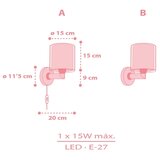 Dalber 41579S - Dečija zidna lampa BABY TEDDY 1xE27/15W/230V ružičasta | Eponuda.com