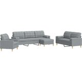 4-dijelni set sofa s tabureom jastucima svjetlosivi od tkanine | shoptok.hr