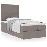 vidaXL Otomanski okvir kreveta s madraca smeđesivi 90x200cm od tkanine | shoptok.hr