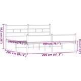  Metalni okvir kreveta bez madraca smeđa boja hrasta 200x200 cm | shoptok.hr