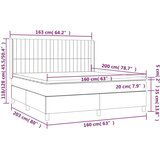  Box spring postelja z vzmetnico LED sv. siva 160x200 cm blago, (20937702) | Shoptok.si