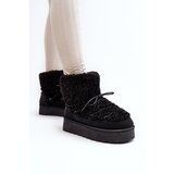 Boto Women's Lace-Up Snow Boots with Thick Sole Black Loso | Shoptok.si