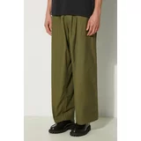 Neighborhood Pamučne hlače Wide Baker Pants boja: zelena, ravni kroj, 241AQNH.PTM01
