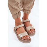 Zazoo Ladies Leather Sandals On Platform Beige 40443 | Shoptok.si