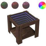 Furnova Klubska mizica LED rjavi hrast 53x53x45 cm inženirski les, (21915200) | Shoptok.si