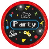 Procos Papirnati krožniki z motivom gamer party, set 8 kosov, 23 cm | Shoptok.si