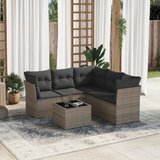  6-dijelni set vrtnih sofa od poliratana s jastucima sivi | shoptok.hr