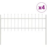  Vrtna ograja s konicami, bela, 6,8 x 0,6 m, jekleno | Shoptok.si