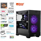 Računalnik MT S7X R9-5950X/RTX5070Ti/32GB/2TB-4.0/750W/Brez OS/črna RGB + Estetski napajalni kabli [Vijola / Črna], (22133773)