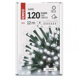 Emos LED božična veriga, 12 m, zunanja in notranja, hladna bela, časovnik D4AC03 | Shoptok.si