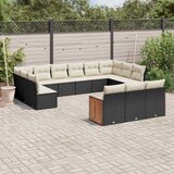  13-dijelni set vrtnih sofa s jastucima poliratan crni | shoptok.hr