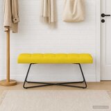  Klupa s gumbastim tkanjem Svijetlo žuta 110 x 40 x 46 cm | Eponuda.com