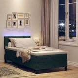  LED Box Spring Krevet Tamnozelena 90 x 190 cm Baršun | shoptok.hr
