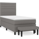 vidaXL Krevet s oprugama i madracem tamnosivi 100 x 200 cm od tkanine | shoptok.hr