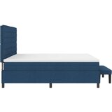  Postelja s škatlo z vzmetnico in klopjo modra 200x200 cm iz tkanine, (22082809) | Shoptok.si